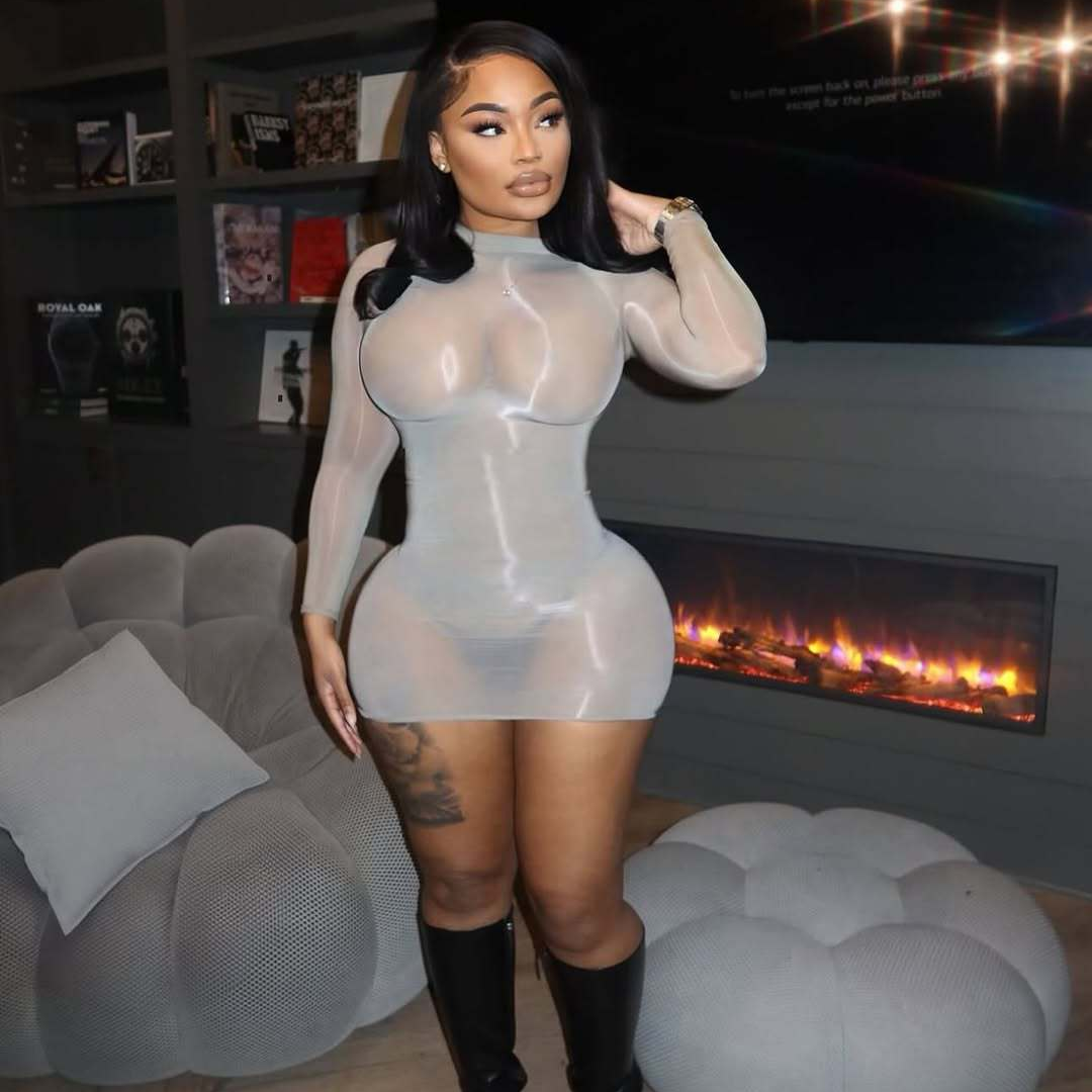 Glossy Sheer Bodystocking Dress