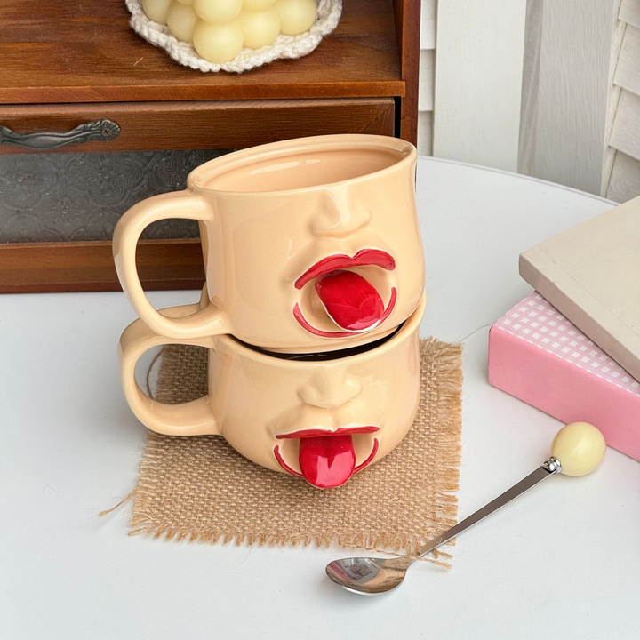 Novelty Face Ceramic Mug – Unique Gift Cup