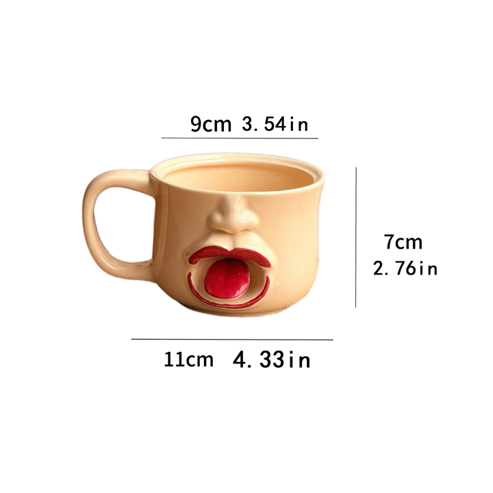 Novelty Face Ceramic Mug – Unique Gift Cup