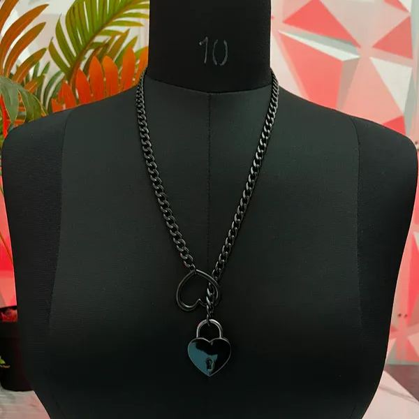 Love lock heart necklace