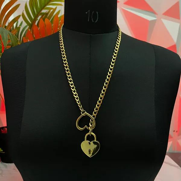 Love lock heart necklace