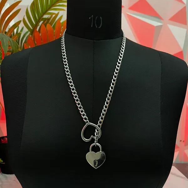 Love lock heart necklace