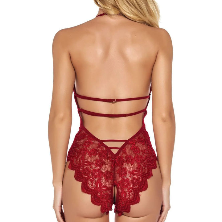 Sexy lace hollow tight crotch bodysuit