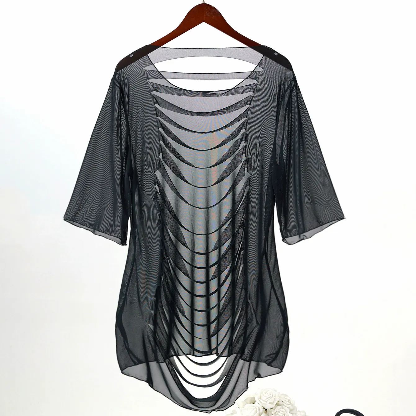 Sexy slim hollow vacation sun protection beach cover-up