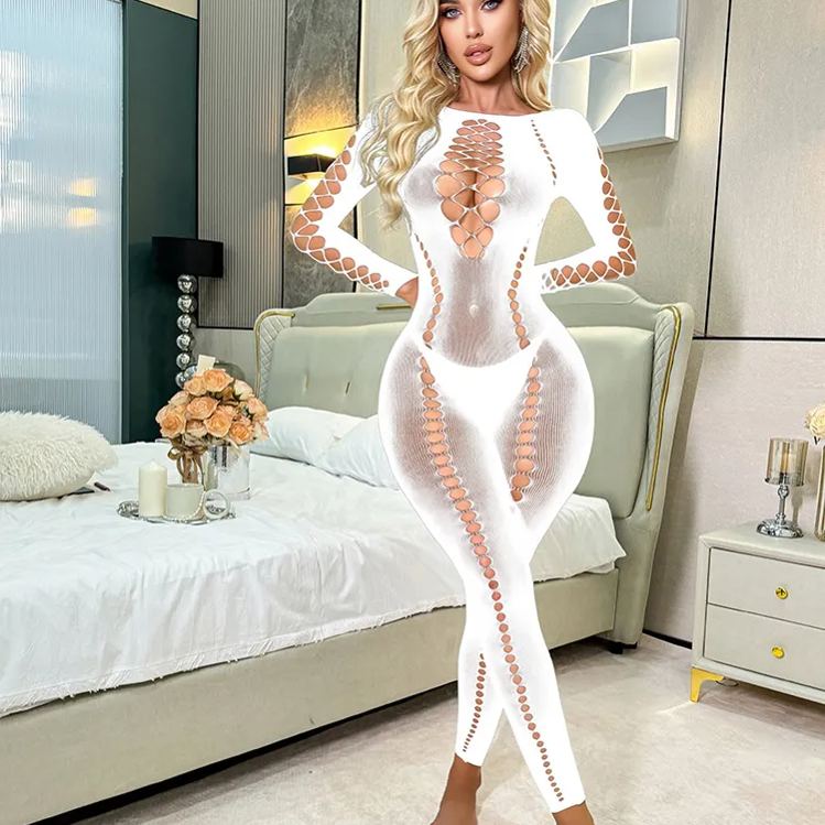 Sexy ripped mesh bodysuit