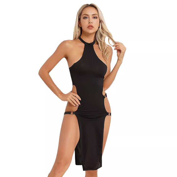 Sexy high slit sleeveless tight dress