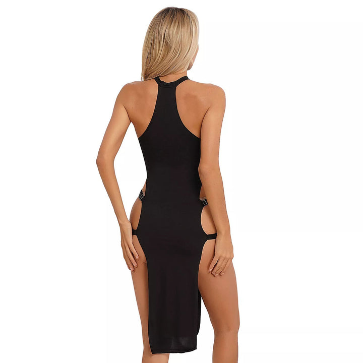 Sexy high slit sleeveless tight dress