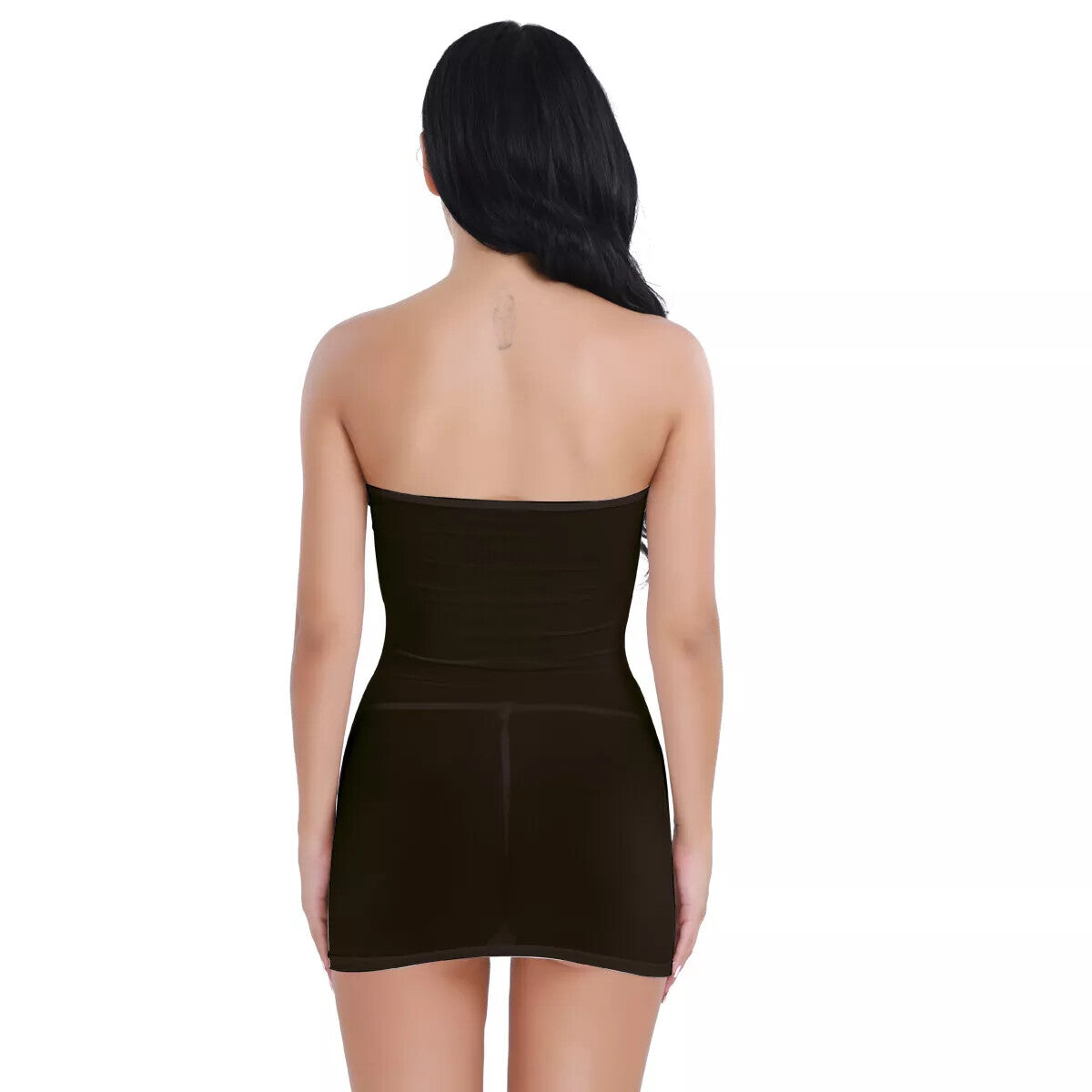Sexy elastic transparent tube top dress