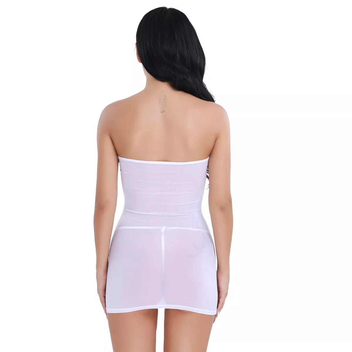 Sexy elastic transparent tube top dress