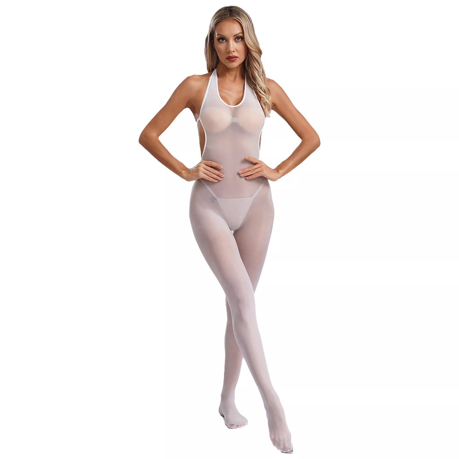 6D Super Shiny Temptation Backless Jumpsuit