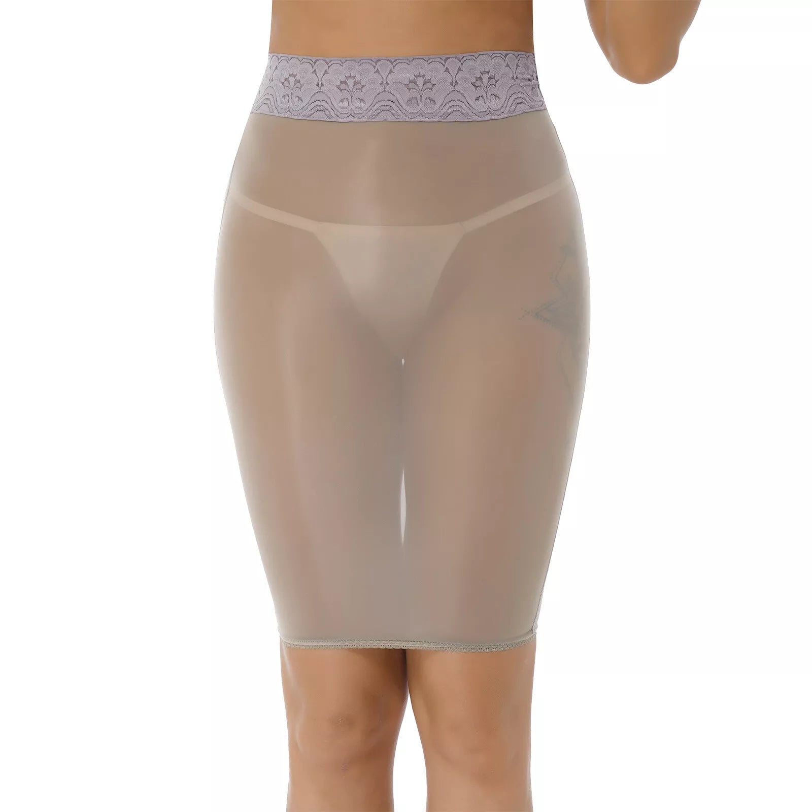 Lace glossy hip skirt